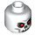 LEGO Weiß Minifigure Skull Kopf mit Rote Augen und Grey Shadows im Eye Sockets (Sicherheitsbolzen) (3626 / 59628)