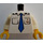 LEGO Vit Minifigur Kropp Kapten&#039;s Skjorta med Ankare logotyp och Blå Necktie (76382 / 88585)