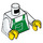 LEGO White Minifigure Torso Green Bib Overalls (973 / 76382)