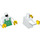 LEGO blanc Minifigure Torse Green Bib Overalls (973 / 76382)