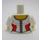 LEGO White Minifigure Torso Noble Lady Dress with Lace, Red Panels, Necklace with Red Stone (973 / 76382)