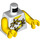 LEGO White Minifigure Torso Tank Top with Yellow Flowers (76382)