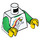 LEGO White Minifigure Torso with Spaceman and Green Undershirt without Wrinkles on Back (973 / 76382)