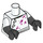 LEGO Weiß Monster Scientist Minifig Torso mit Weiß Kurz Sleeves Arme und Schwarz Hände (973 / 16360)