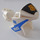 LEGO White Motorcycle Fairing with 06 Police and Gold Badge Sticker (18895)