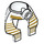 LEGO blanc Mummy Headdress avec Gold Rayures avec anneau solide à l&#039;intérieur (29155 / 90462)