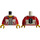 LEGO White Open Jacket with Red Arms and &#039;8&#039; on Back Female Torso (973 / 76382)