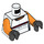 LEGO White Orange Porsche Driver Minifig Torso (973 / 76382)