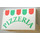 LEGO blanc Panneau 1 x 2 x 1 avec &#039;PIZZERIA&#039;  avec coins carrés (4865)