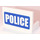 LEGO blanc Panneau 1 x 2 x 1 avec blanc &#039;Police&#039; sur Bleu Background Autocollant avec coins carrés (4865)