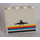 LEGO Wit Paneel 1 x 4 x 3 met Airplane en Multicolor Lines Sticker zonder zijsteunen, volle noppen (4215)