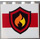 LEGO White Panel 1 x 4 x 3 with Fire Logo Sticker with Side Supports, Hollow Studs (60581)