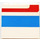 LEGO Wit Paneel 1 x 4 x 3 met Rood/Blauw Stripe zonder zijsteunen, volle noppen (4215)