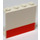 LEGO hvid Panel 1 x 4 x 3 med Rød Stribe uden sidestøtter, faste knops (4215)