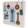 LEGO Wit Paneel 1 x 6 x 5 met Vogel Cage, Guitar, en Venster met Hanging Rugs op Terug Sticker (105554)