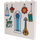 LEGO Wit Paneel 1 x 6 x 5 met Vogel Cage, Guitar, en Venster met Hanging Rugs Aan Rug Sticker (105554)