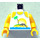 LEGO White Paradisa Torso Tank Top with Dolphin, Palmtree and Sun Pattern with Yellow Arms and Yellow Hands (973)