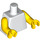 LEGO blanc Plaine Minifig Torse avec Jaune Bras et Mains (76382 / 88585)