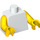 LEGO Weiß Schmucklos Minifig Torso mit Gelb Arme und Hände (76382 / 88585)