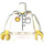 LEGO blanc Plaine Torse avec blanc Bras et Jaune Mains avec Shell V-power Jacket Autocollant (973)