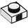 LEGO Weiß Platte 1 x 1 mit Schwarz Platz (35329 / 106630)