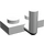 LEGO blanc assiette 1 x 2 avec Crochet (Bras horizontal de 5 mm) (43876 / 88072)