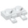 LEGO White Plate 1 x 2 with Horizontal Clips (flat fronted clips) (60470)