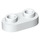 LEGO White Plate 1 x 2 with Rounded Ends and Open Studs (35480)