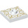 LEGO White Plate 2 x 2 with Groove and 1 Center Stud with Gold swirl pattern (23893)