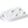 LEGO White Plate 2 x 3 with Rounded End and Pin Hole (3176)