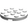 LEGO White Plate 4 x 4 Round with Hole and Snapstud (60474)