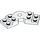 LEGO blanc assiette Rotated 45° (79846)