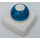 LEGO Weiß Primo Platte 1 x 1 mit Transparent dark Blau siren
