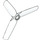 LEGO White Propellor 3 Blade 9 Diameter with Recessed Center (15790)