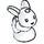 LEGO White Rabbit Baby with Black Nose (19442 / 34319)