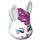 LEGO Blanc lapin Tête avec Magenta Cheveux (75377)