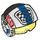 LEGO Weiß Rebel Pilot Helm mit Blau Stripe und Schwarz und Weiß Checks (35076 / 42729)