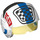 LEGO Bianco Rebel Pilota Casco con Blu Striscia e Nero e Bianco Checks (35076 / 42729)