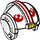 LEGO Wit Rebel Pilot Helm met Rood Rebel logo (47215 / 91599)