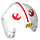 LEGO blanc Rebel Pilot Casque avec rouge Rebel logo, rouge Stripe, Noir Rayures sur Jaune Background (50064 / 83786)