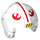 LEGO Bianco Rebel Pilota Casco con Rosso Rebel logo, Rosso Striscia, Nero Strisce su Giallo Background (50064 / 83786)