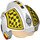 LEGO White Rebel Pilot Helmet with Transparent Orange Visor with Black and Yellow Checks (39598)