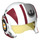 LEGO White Rebel Pilot Helmet with Transparent Yellow Visor and Dark Red and Black Decoration (23741 / 35988)