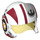 LEGO White Rebel Pilot Helmet with Transparent Yellow Visor and Dark Red and Black Decoration (23741 / 35988)