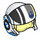LEGO White Rebel Pilot Helmet with Transparent Yellow Visor with Black Stripes (26916 / 35990)