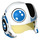 LEGO White Rebel Pilot Helmet with Transparent Yellow Visor with Blue Markings (24921 / 35979)