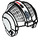 LEGO Wit Rebel Pilot Helm met Wit Grid Aan Dark Stone Grijs (30370 / 74389)