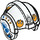 LEGO blanc Rebel Pilot Casque avec Jaune Rebel logo et Bleu Markings Modèle (30370 / 37138)