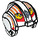 LEGO blanc Rebel Pilot Casque avec Jaune Rebel logo, rouge et Jaune Rayures (30370 / 73613)