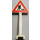 LEGO White Road Sign Triangle with Road Worker (649)